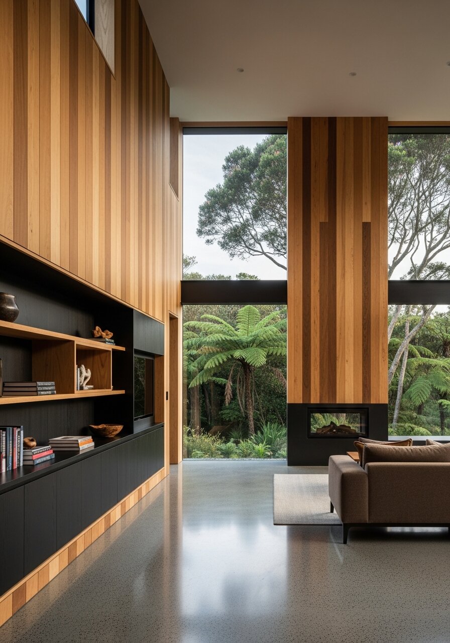 Timber-lined premium home interior